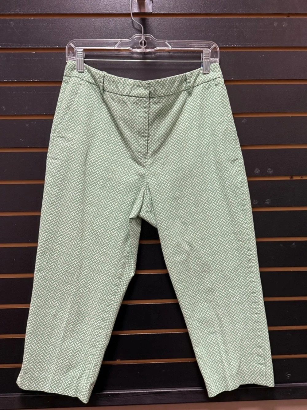 Talbots Heritage Green Print Capri Pants Size 8 Career